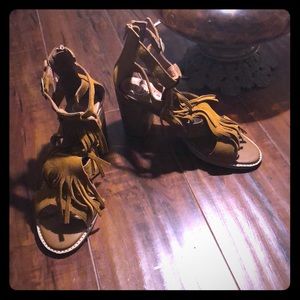 Jeffrey Campbell fringe sandals